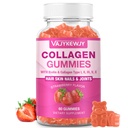 Vegan Collagen Gummies för kvinnor och män - med Biotin, C-vitamin och Zink för hudstrålning, hårväxt, starka naglar och gemensamt stöd, 60 greve