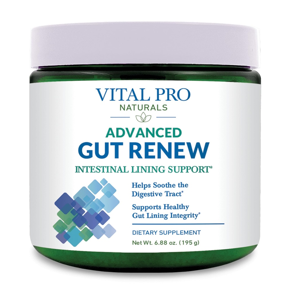 Vital Pro Naturals - Advanced Gut Renew Powder Supplement för Leaky Gut Repair med L-Glutamin, Marshmallow, Ginger, DGL Licorice, Organic Aloe Vera, L Glutamine 6000mg 6,88 oz