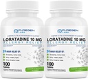 Puregen Labs Allergy Relief, Loratadine 10mg, 100 tabletter - 24 timmars icke-drowsy Antihistamin Allergy Medicine för Runny Nose, Sneezing, Itchy, Watery Eyes (2)