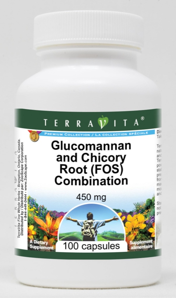Glukomannan och Chicory Root (FOS) Kombination - 450 mg (100 kapslar, ZIN: 517028)