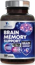 Brain Memory Supplement Pills - 3X Strength Nootropics for Concentration, Clarity & Focus Support - Brain Health Cognitive Vitamins med Bacopa, Phosphatidylserine & DMAE, Brain Booster - 120 kapslar