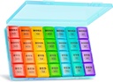 XL Large Weekly Pill Organizer 4 Times a Day, 7-Day Pill Boxes och Organizer AM PM, Big Compartments Pill Case, Monthly Medication Organizer 28 Days Dispenser för fiskoljor