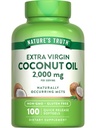 Naturens Truth Coconut Oil Supplement | 100 Softgels | Naturligtvis förekommer MCTs | Non-GMO & Gluten Free