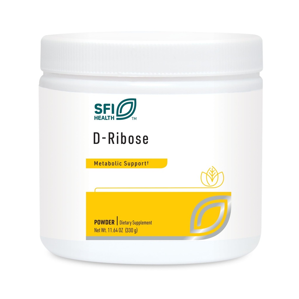 Klaire Labs SFI Health D-Ribose Powder - Energy Metabolism & Cardiovascular Support - Hypoallergen D-Ribose Supplement med naturlig, mild söt smak - Mix Into Water eller Juice (300g / 10.58oz)