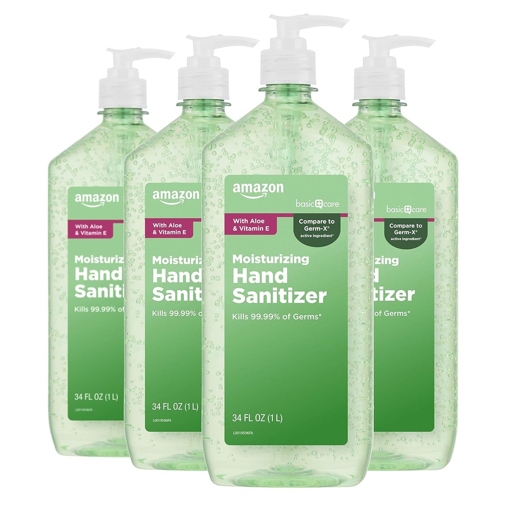 Grundvård - Aloe Vera Hand Sanitizer 62%, 34 fl oz (Pack of 4)