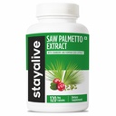 STAY ALIVE Saw Palmetto Extract Capsules w/Cranberry & Pumpkin Seed Oil, 120 Vegan piller för hår, U.T & Prostate, Pure Saw Palmetto för män och kvinnor, Non-GMO, Gluten Free Pumpkin Seed Supplement