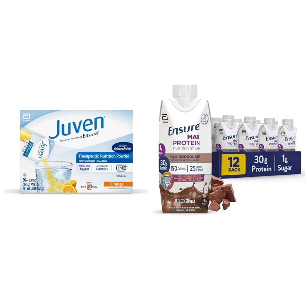 Juven Therapeutic Nutrition Drink Mix Powder för Wound Healing Support & Se till att Max Protein Nutrition Shake med 30g Protein, 1g socker, High Protein Shake