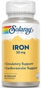 Solaray Iron 50 mg | Hälsosam cirkulation, kardiovaskulär funktion och röd blodcellhälsostöd | 60 VegCaps