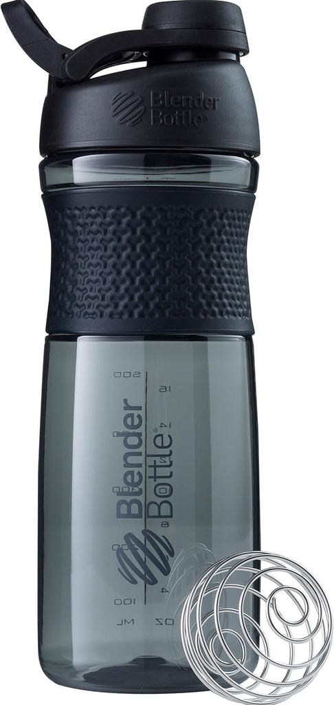 BlenderBottle SportMixer Shaker Bottle Perfekt för Protein Shakes och Pre Workout, 28-Ounce, Black