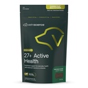 VetriScience 27 + Active Health Chews, Canine Plus Daily Multivitamin för valpar och vuxna hundar, balanserade vitaminer, mineraler och antioxidanter, hälso- och välbefinnande, Veggie, 30 greve