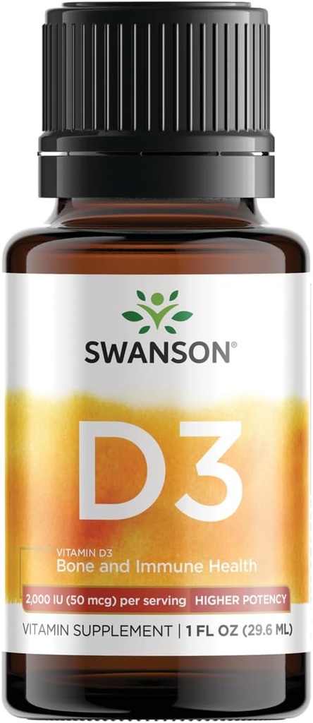 Swanson Vitamin D3 Liquid Drops 400 Iu (50 mcg) 1 fl Ounce (29,6 ml) Liquid