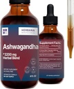 HERBANA MANUFACTURING Ashwagandha Liquid Drops Extract - Muscle Recovery Tincture - Withania Somnifera Drops - Hög styrka