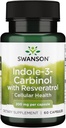 Swanson Indole-3-Carbinol med Resveratrol - I3C Supplement Promoting Cellular Protection - Naturligt tillskott för att hjälpa till att upprätthålla hälsosam hormonbalans - (60 kapslar, 200 mg vardera)
