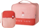 Paerma Empty First Aid Bags Travel Medical Supplies Insulated Medicine Bag Convenient Safety Kit Suit for Family Outdoors Hiking Camping Car Office Workplace, Rosa