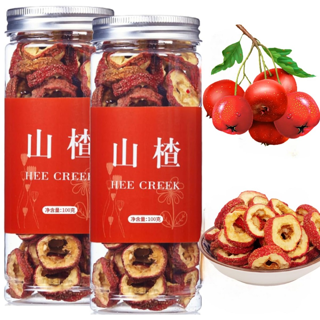 Hee Creek hawthorn berry Tea Seedless Dried Hawthorn Slices 7.06oz / 200g Sun-Dried Hawthorn Slices, Tea Infusion, Naturligt Dried Berry Slices, 山楂片