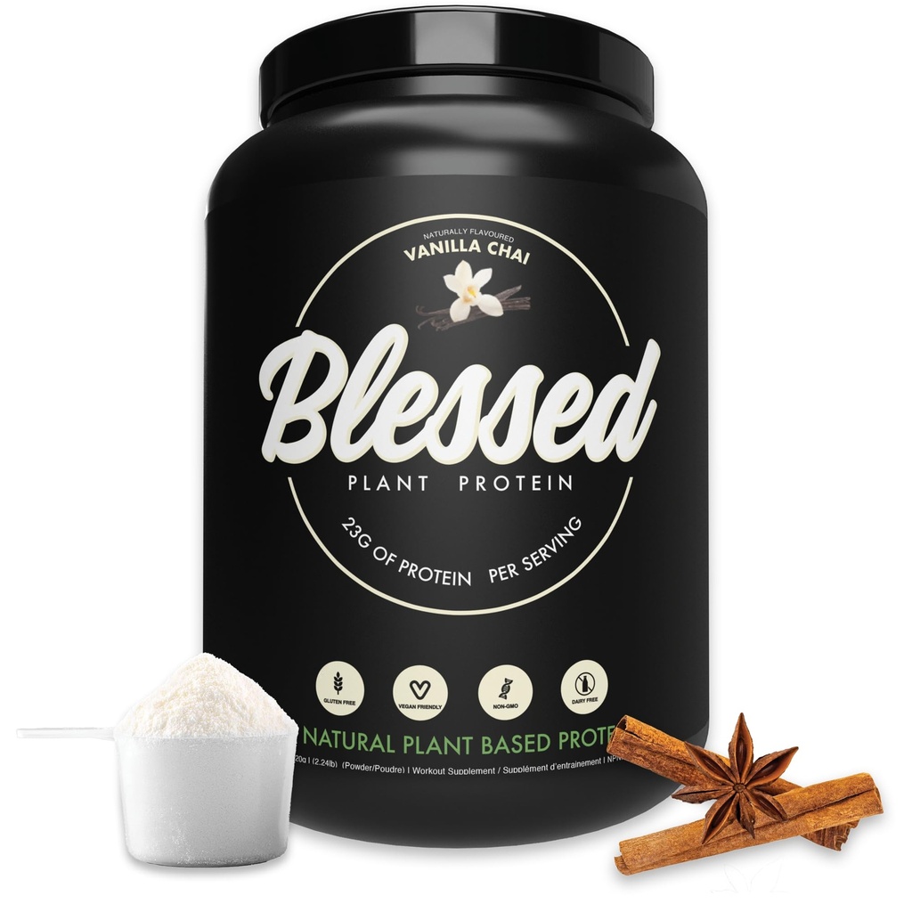 Välsignad Vegan Protein Powder - Plant Based Protein Powder Meal Replacement Protein Shake, 23g Pea Protein Powder, Dairy Free, Gluten Free, Soy Free, No Sugar Added, 30 Servings (Vanilla Chai)