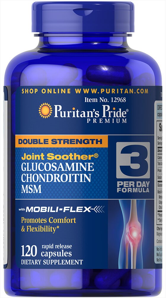 Puritans Pride Glukosamin, Chondroitin & MSM-3 per dag Formel