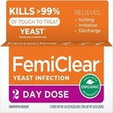 FemiClear 2-Day Dose Yeast Infection och Itch Control Ointment, för moderat till intensiva symtom, gjord med naturliga och organiska ingredienser, plus yttre anti-Itch salva för lugnande vård
