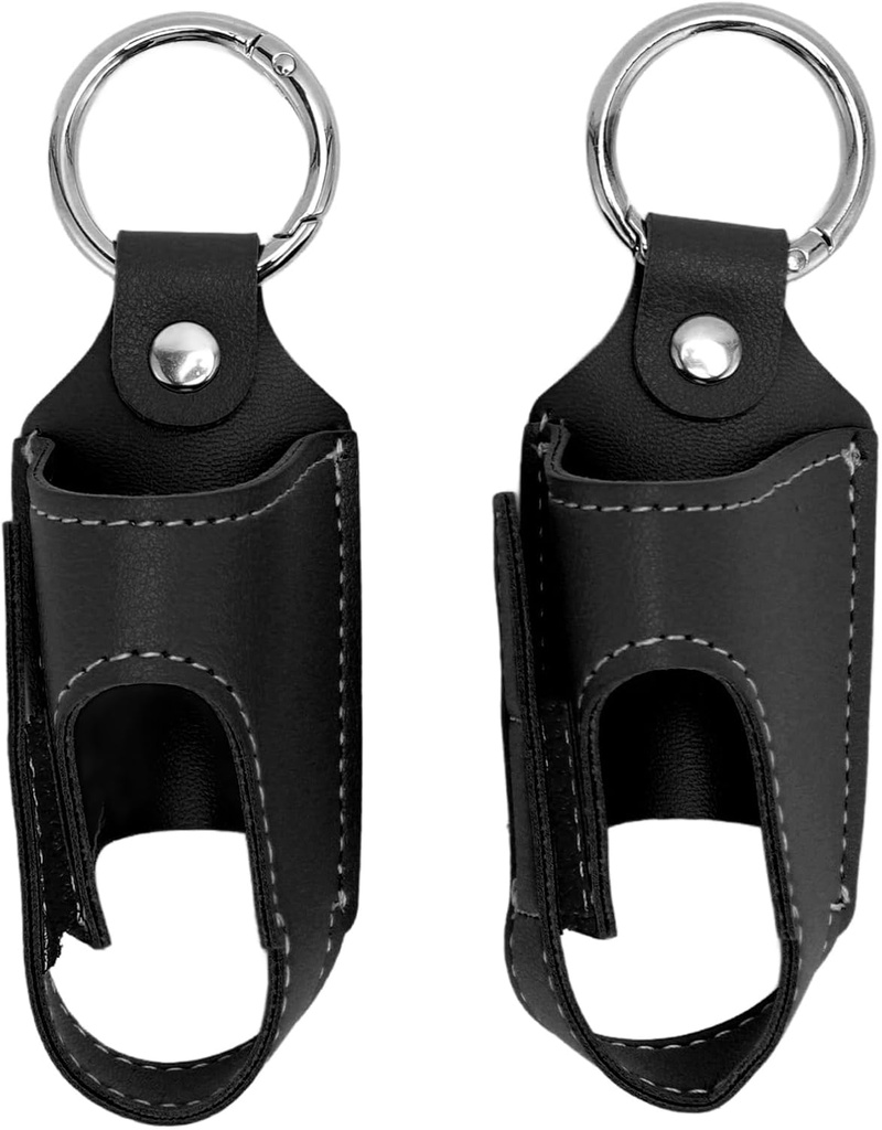 Generisk astma Inhaler Holder, 2pcs Asthma Inhaler Holder Portable Storage Protective PU Leather Asthma Inhaler Case for Travel (Black)