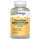 Solaray Calcium Bisglycinate 1000mg med vitamin D-3, Chelated Calcium Supplement för benstyrka och hälsosam tändstöd, förbättrad absorption och lätt att digest, 30 portioner, 120 VegCaps