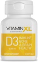 OmegaXL VitaminXL D3 High Potency Daily Vitamin D 5000 IE 125mcg Immune Support Supplement - främjar hälsosam muskelfunktion och starka ben - icke-GMO, Glutenfri - 30 Softgels