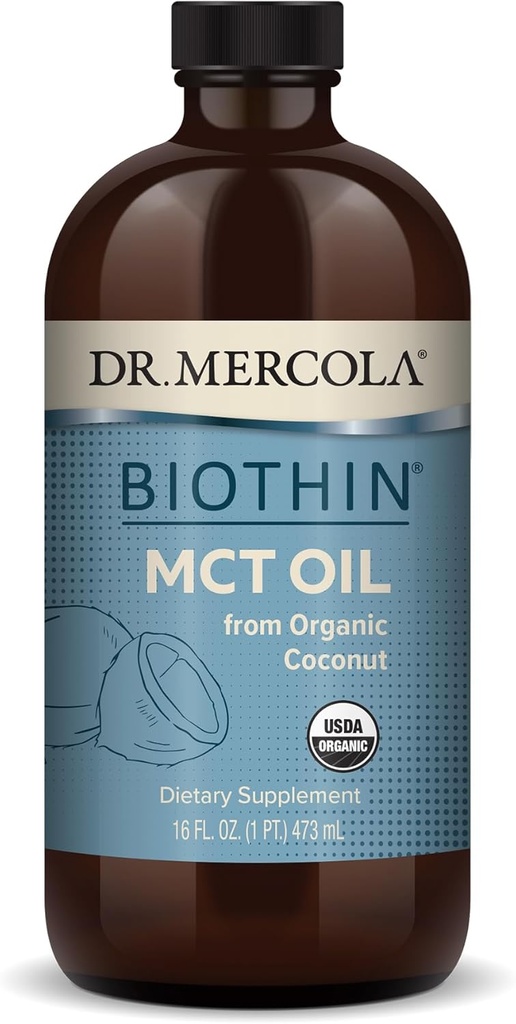 Dr Mercola Biothin Organic MCT Oil, Om 31 portioner (16 Fl. Oz.), Non GMO, Gluten Free, Soy Free och USDA Organic
