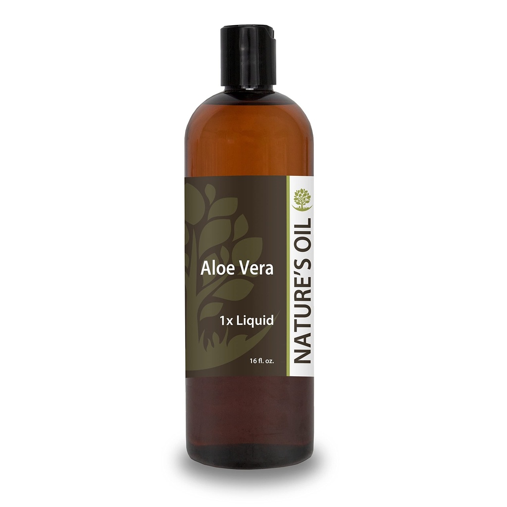 Naturens olja Aloe Vera Liquid 1x, 16oz, Pure Aloe Extract för hudvård, hårvård och DIY Personlig vård