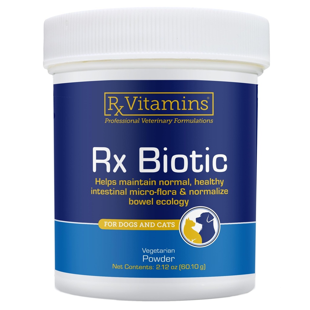 Rx Vitamins Rx Biotic - Probiotisk pulver för hundar och katter - Cat Digestive Support & Probiotic för hundar Gut Health - Dog Probiotika för Digestive Health - 2.12oz
