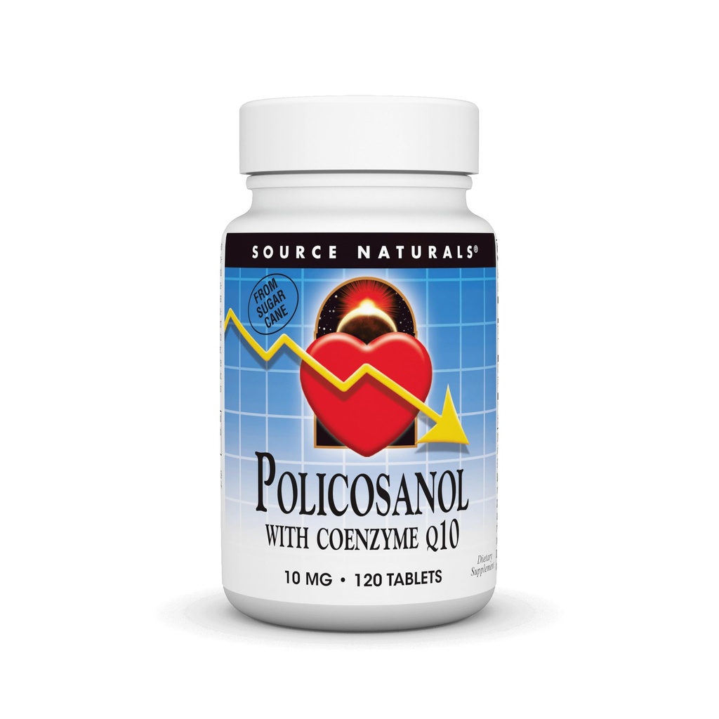 Källa Naturals Policosanol med Coenzyme Q10, 10 Mg -120 tabletter