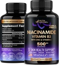Niacinamide 500 mg - Vitamin B3 Flush-fri Form Niacinamide Supplement - Hälsosam Clear Skin & Antioxidant Support - med Zink & Vitamin C - Lab Testad, Vegan & NON-GMO - Tillverkad i USA - 120 kapslar