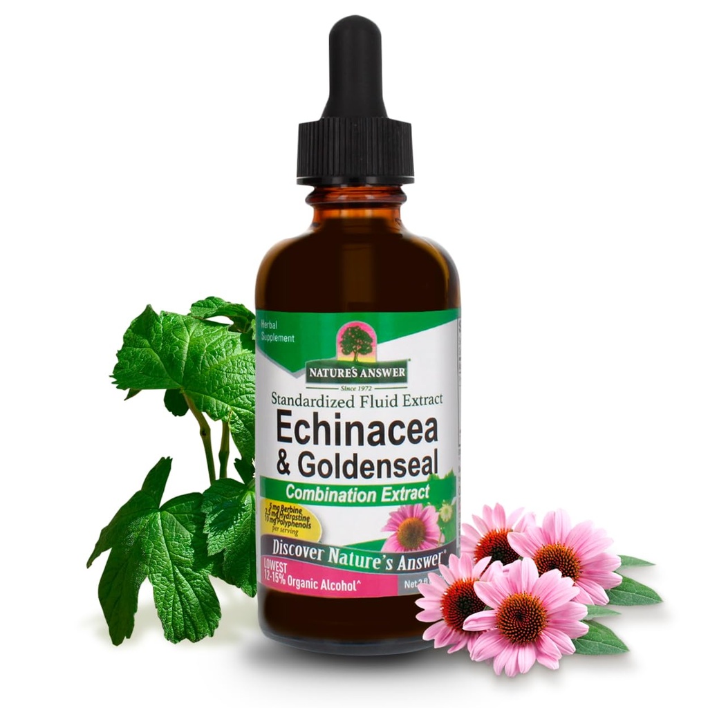 Naturens svar Echinacea & Goldenseal med organisk alkohol, 2-Fluid Ounces