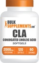 BulkSupplements.com CLA Softgels - Conjugated Linoleic Acid, CLA Supplements - Gluten Free, 2 Softgels per Servering (2000mg), 120 greve (Pack av 1)