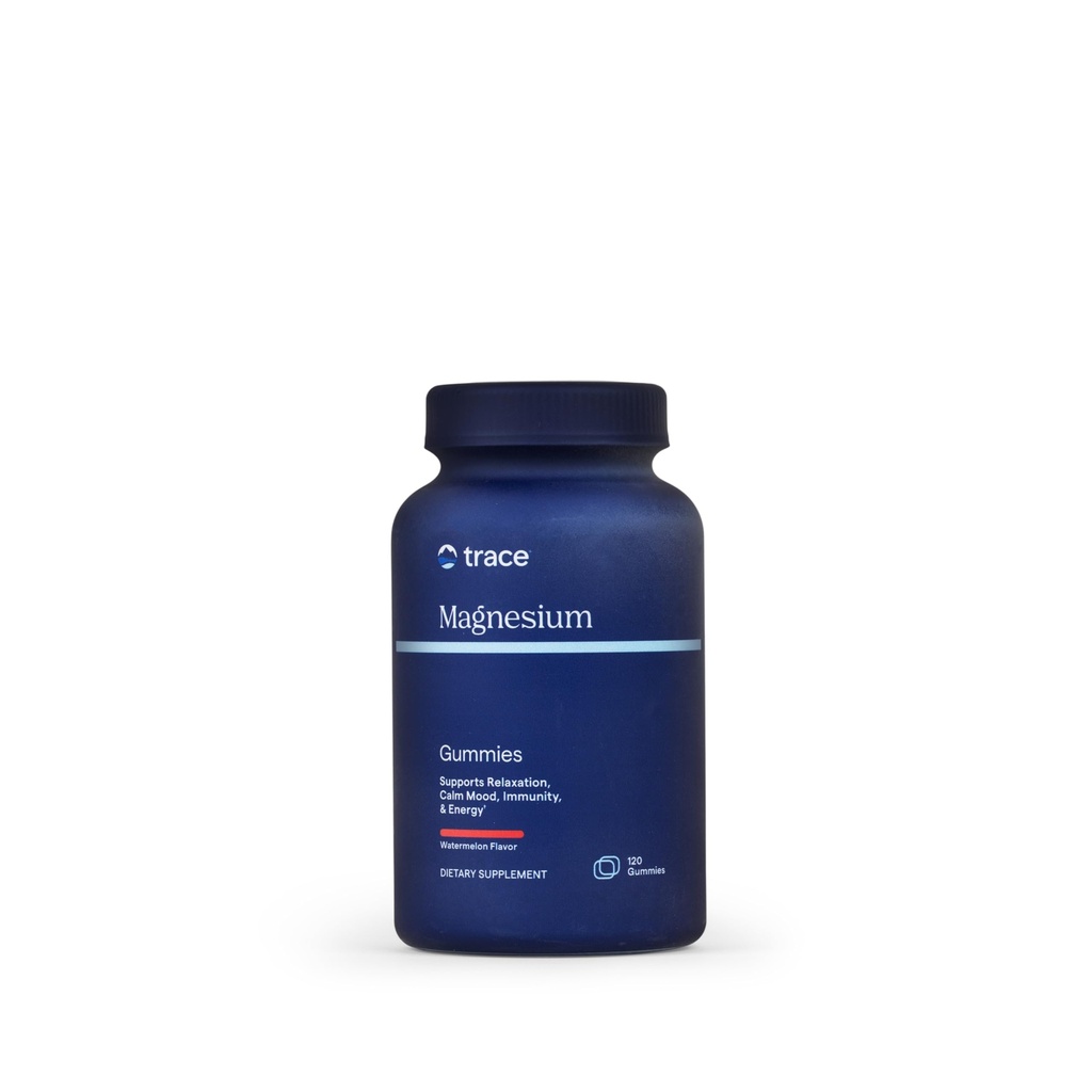 Trace Minerals Magnesium Gummies - Stöder en Calm Mindset - Magnesium Chewables för barn och vuxna - Ben, Digestion, Hjärthälsa och immunstöd - Vattenmelon smak - 120 greve (120 portioner)