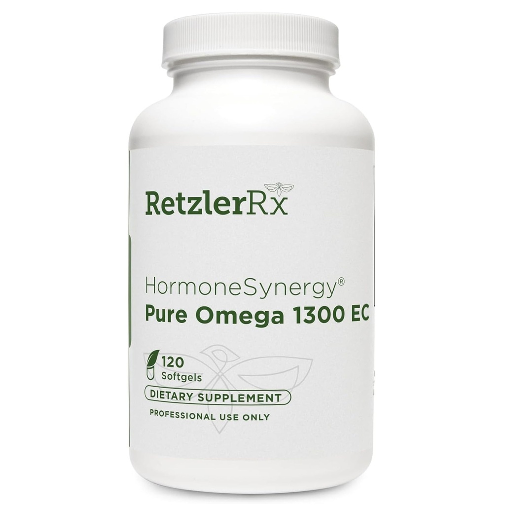 HormoneSynergy Omega 1300 EC Fish Oil Softgels - High-Strength Omega 3 Supplement med förbättrad absorption - IFOS Verified, Enteric Coated, 600mg EPA, 260mg DHA - 120 Count