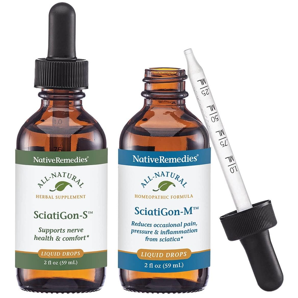 Native Remedies Complete Sciatigon ComboPack - All Natural Herbal Supplement hjälper till att minska trycket på den sciatiska nerv- och naturlig homeopatisk botemedel minskar smärta, kramper och domningar
