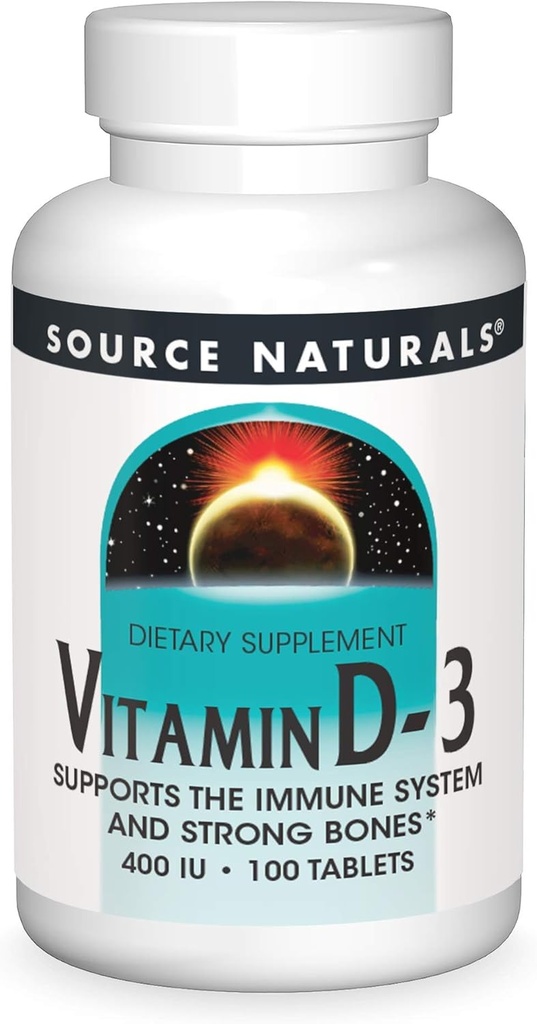 Källa Naturals Vitamin D-3 400 iu, stöder immunsystemet och starka ben * - 100 tabletter