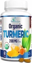 Organisk gurkmeja - 2100mg USDA Organisk gurkmeja Curcumin med svartpeppar, Vegan - 60 tabletter