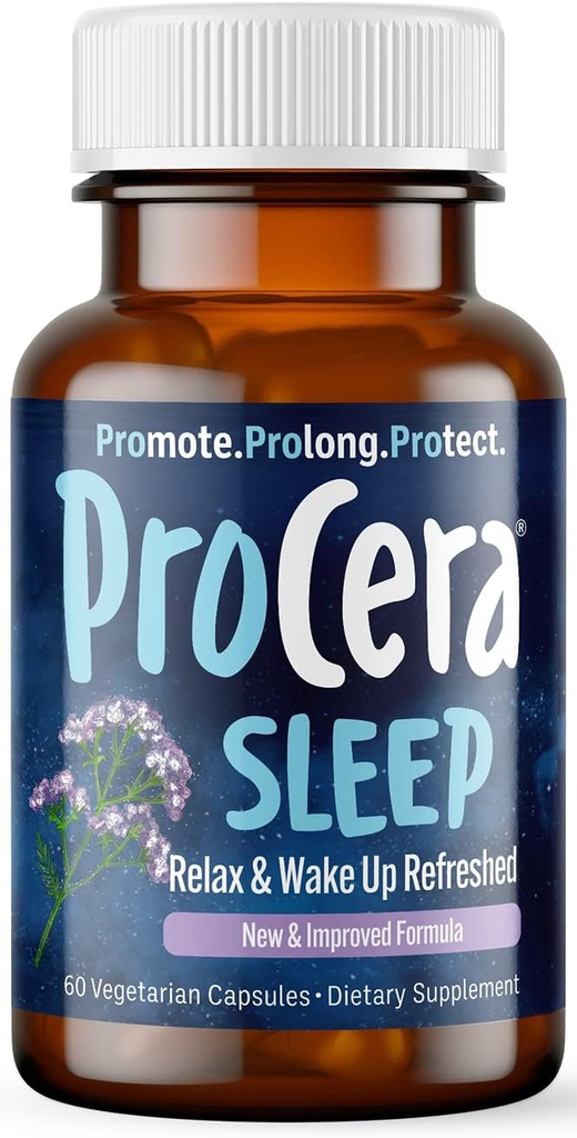 Procera Sleep - Wake Feeling Refreshed - hjälper till att reglera cirkadiska cykler - 7 kliniskt beprövade naturliga ingredienser - Non Habit-Forming - No Side Effects - Theanine - Melatonin - Lemon Balm - 60 Count