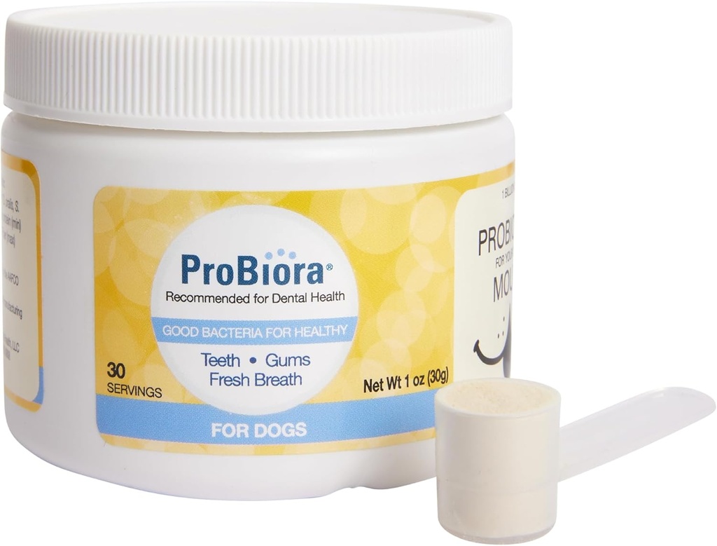 Probiora for Dogs | Dog Probiotic Supplement for Oral Care | Pet Probiotics to Reduce Bad Breath | Dog Nutritional Supplement for Dental Health | 30 Servings (Jar)