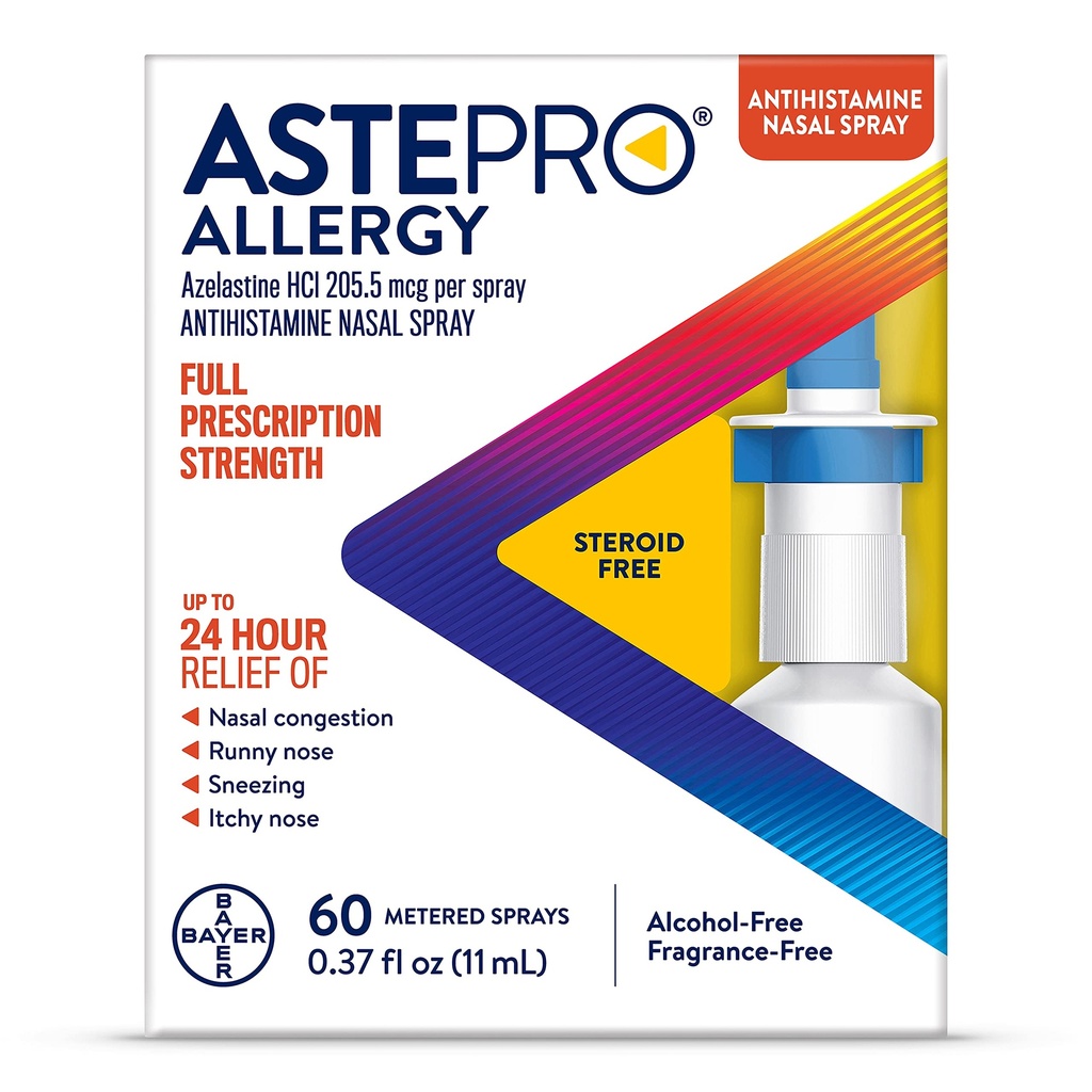 Astepro Allergy Nasal Spray, 24-timmars Allergy Relief, Steroid-Free Antihistamin, 60 Metered Sprays