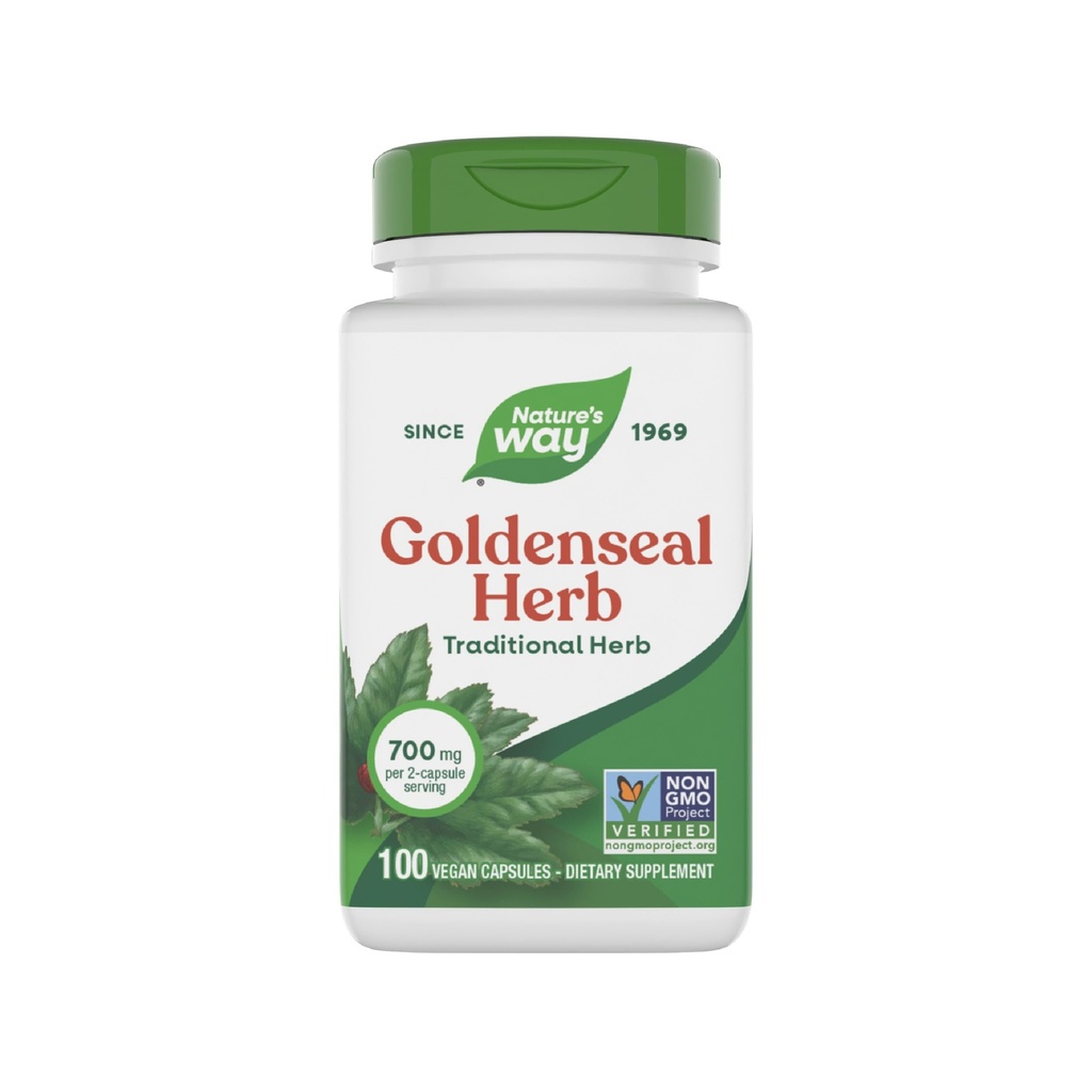 Naturens Way Goldenseal, traditionell ört, 700 mg per 2-Capsule Servering, Non-GMO Project Verified, Vegan, 100 kapslar