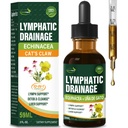 Cleavers Lymphatic Drainage Drops Förbättrar Lymph System Detox Cleanse, Echinacea, Milk Thistle, Cats Claw, Turmeric, Dandelion, Burdock Immune Support Supplement. 2oz