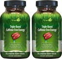 Irwin Naturals Triple-Boost Caffeine-Free Energy - 75 flytande mjuk-Gels - Adaptogenic Daily Energy Support - 2 Pack
