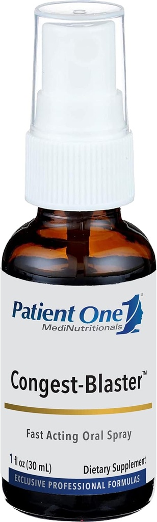 Patient One Congest-Blaster | Oral Spray Supplement för snabbverkande Sinus och Nasal Support * | med Echinacea, vitlök, Elderberry och mer | 1 fl oz