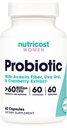 Nutricost Probiotic for Women 60 Billion CFU, 60 Capsules, Complex with Acacia Fiber, Uva Ursi, & Cranberry Extract - Non-GMO & Gluten Free