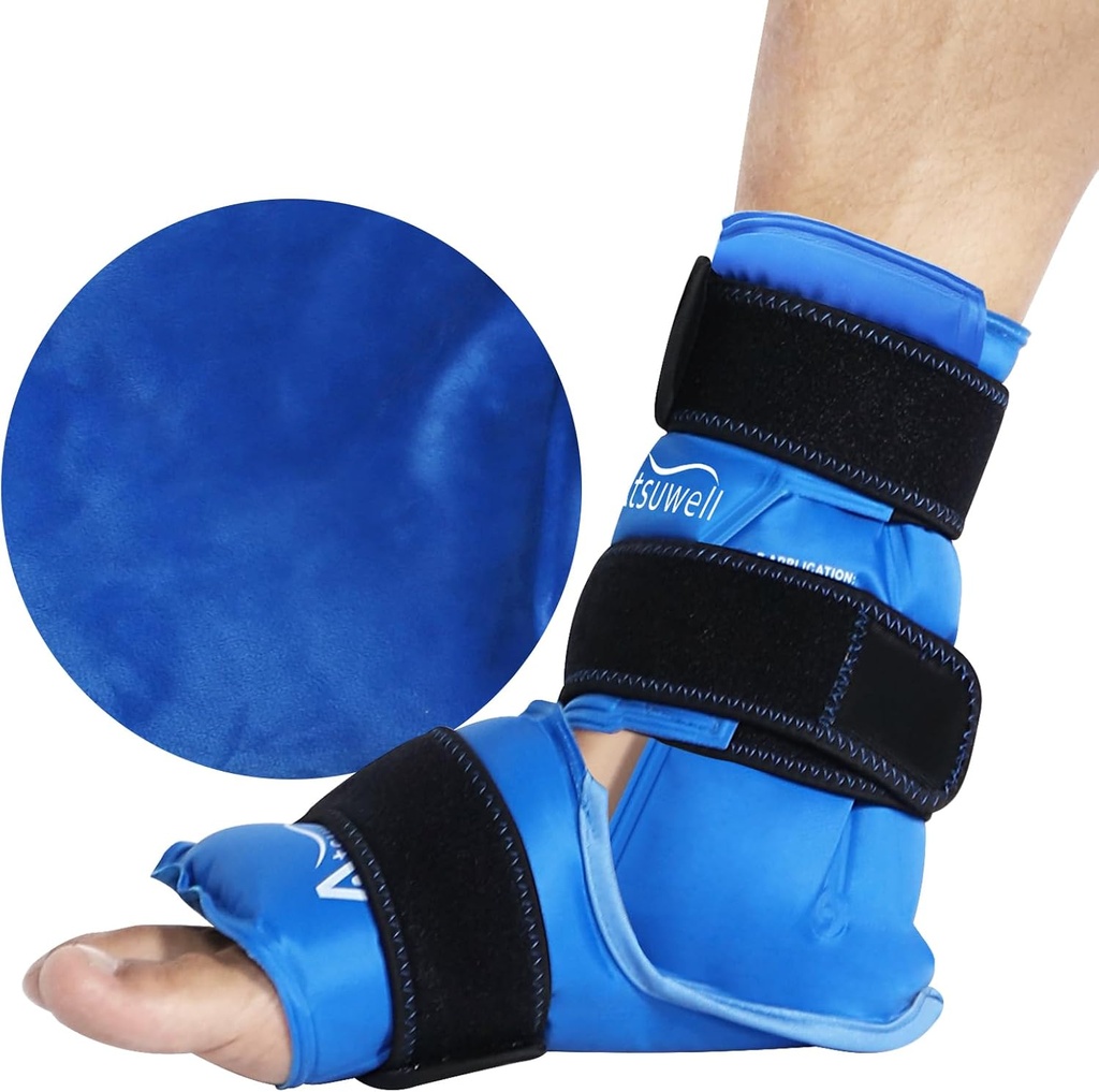 Atsuwell Ankle Ice Pack Wrap, Reusable Ice Pack för Ankle, Large Gel Cold Pack Foot för Cold Compression, Flexible Heel Gel Pack för Män Kvinnor, Relaxation
