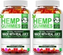 (2 Pack) Hampa Gummies - 90PCS Stress Relief Fruity Gummy Björn med hampolja