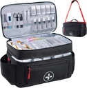 BAGSFY Travel Medicine Bag Organizer, Medical Bag Empty, Pill Bottle Organizer för hem, Stor Medication Storage, Travel Carrying Case First Aid Kit Bags Empty, Emergency Kit.