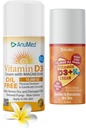 ANUMED Bundle Natural Cream med Vitamin (D3 10.000 IE Oil-Free) + (D3 med K2 10.000 IE Travel Size 2oz) Kraftfulla ingredienser med Hyaluronic Acid, Magnesium, Vitamin E, Zink, Vitamin B3. Non-GMO