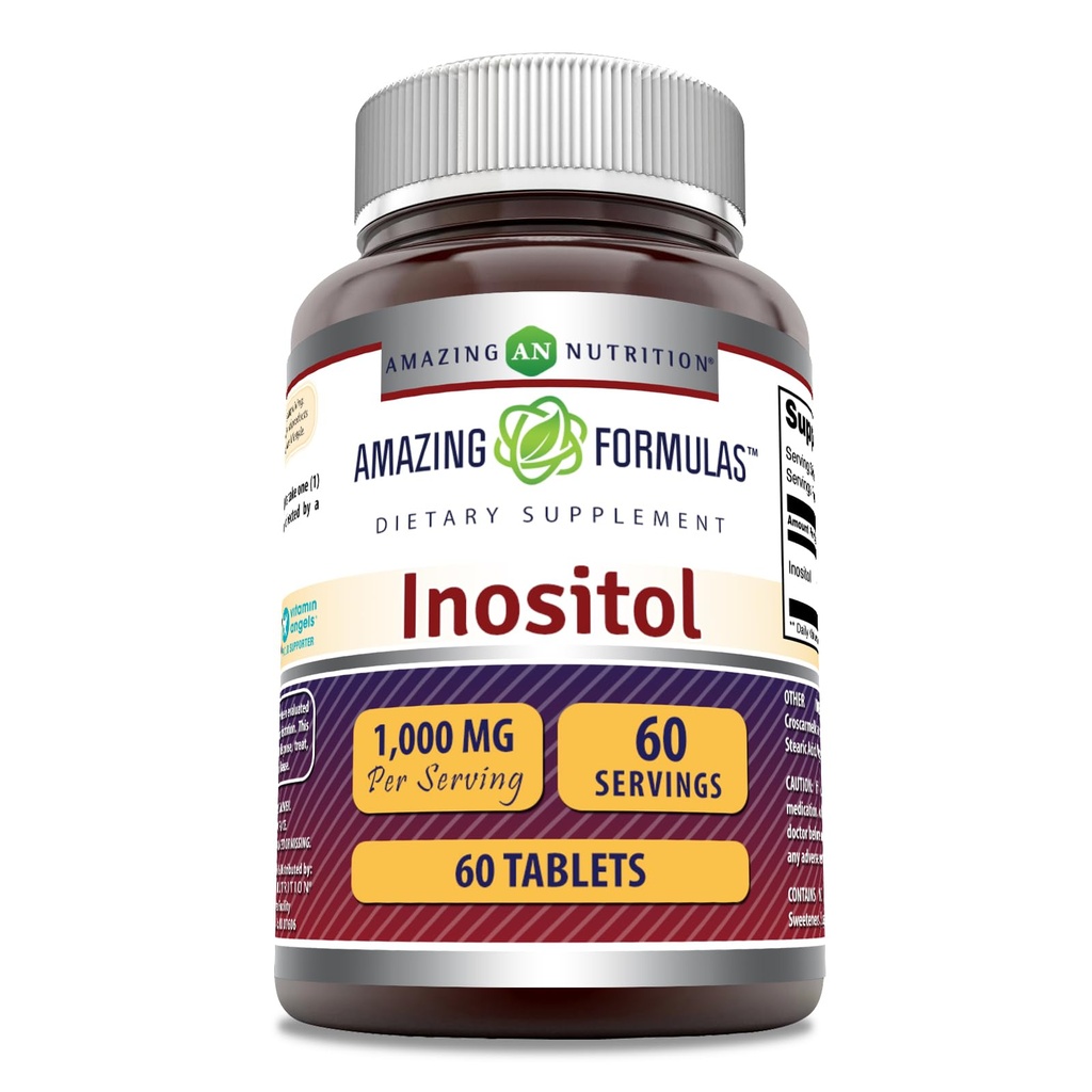Fantastiska formler Inositol 1000mg Supplement | Tabletter | Icke-GMO | Glutenfri | Made in USA (1 Pack, 60 Count)